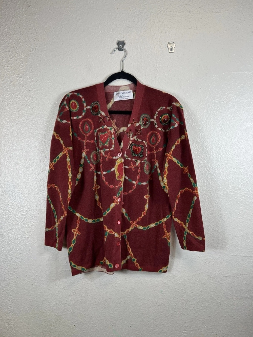 Vintage Anna Molinari Blumarine Equestrian Cardigan size IT 42